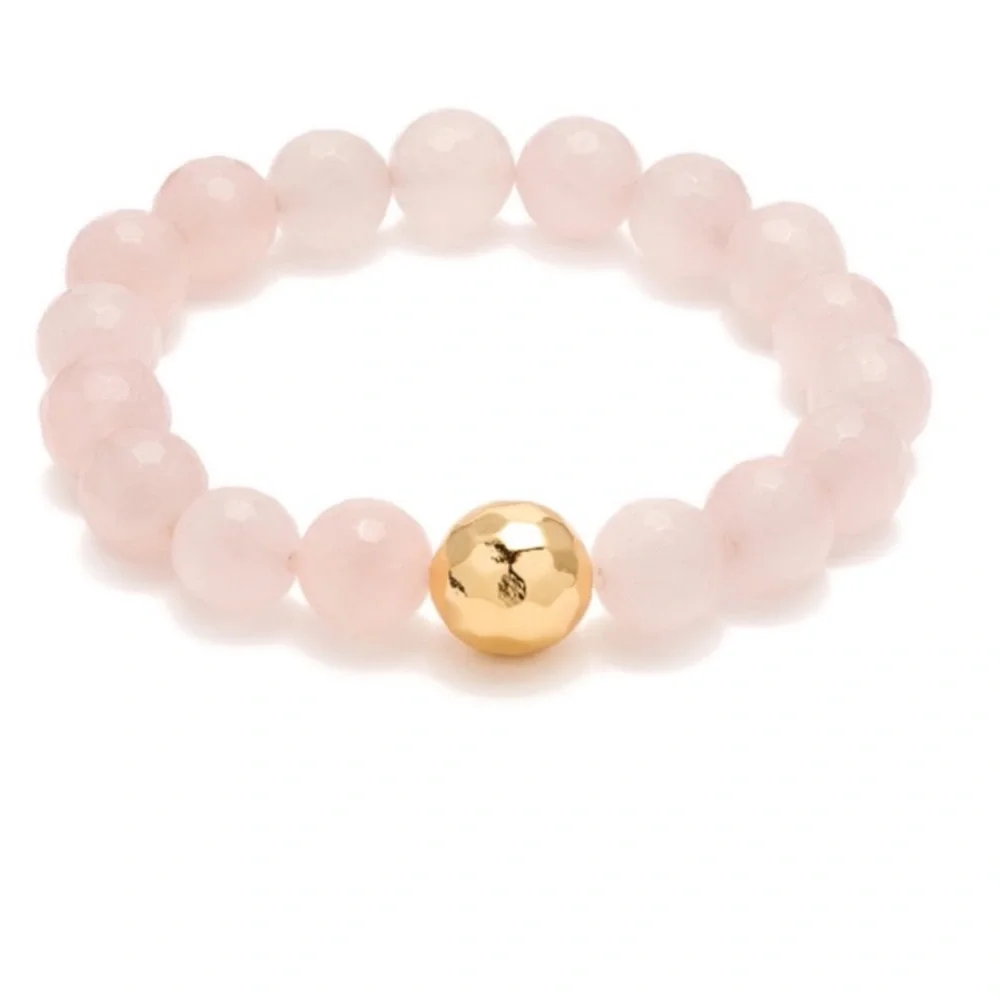 Gorjana NWT ✨ Power Gemstone Beaded Bracelet / Crystal Quartz - Picture 1 of 9